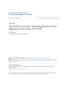 "Headed for Louisville": Rethinking Rural to Urban Migration in the