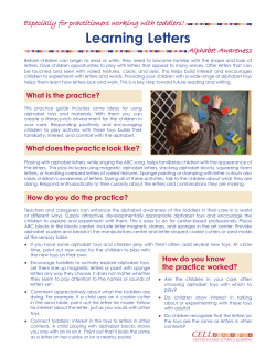 Learning Letters - Center for Early literacy Learning