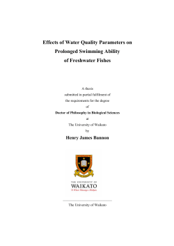 Effects of Water Quality Parameters on Prolonged Swimming Ability