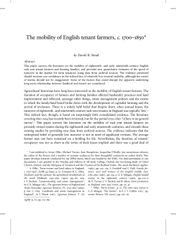 The mobility of English tenant farmers, c. 1700&ndash;1850