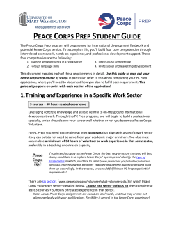 peace corps prep student guide - University of Mary Washington