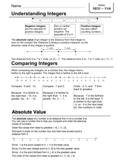 Integer Notes