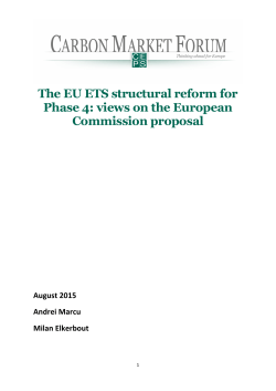 The EU ETS structural reform for Phase 4: views on the European