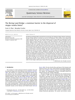 The Bering Land Bridge: a moisture barrier to the dispersal of steppe
