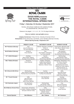 DOGS NSWpresents THE ROYAL CANIN INTERNATIONAL