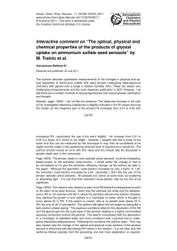 Interactive comment on &ldquo;The optical, physical and chemical