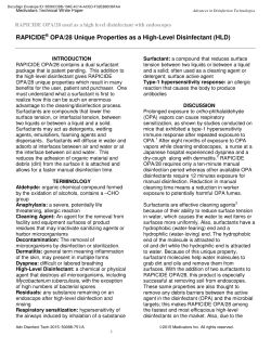 RAPICIDE OPA/28 Unique Properties as a High-Level