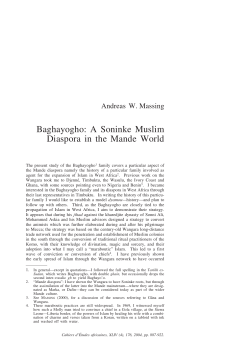 Baghayogho: A Soninke Muslim Diaspora in the Mande World