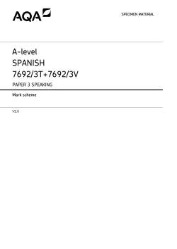 A-level Spanish Specimen mark scheme Paper 3