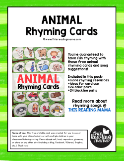 ANIMAL Rhyming Cards