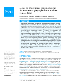 Metal to phosphorus stoichiometries for freshwater