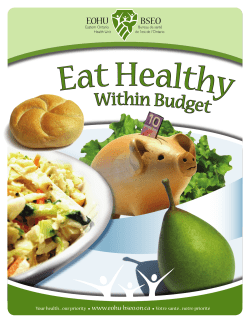 Eat Healthy Within Budget - Eastern Ontario Health Unit