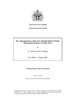 The Appropriateness of the New Zealand Model of Public
