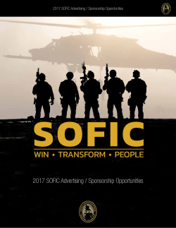 2017 SOFIC Advertising / Sponsorship Opportunities