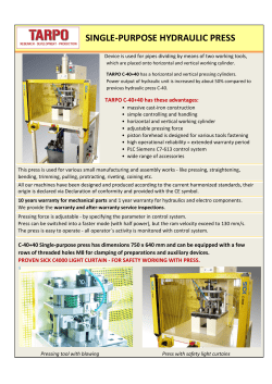 SINGLE-PURPOSE HYDRAULIC PRESS