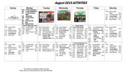 The Pines Calendar August 2015
