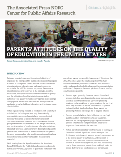 parents` attitudes on the quality of education in the united states