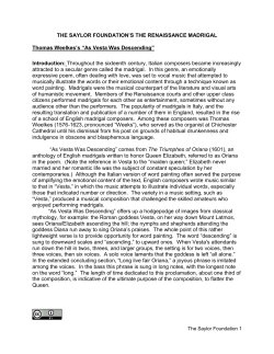 THE SAYLOR FOUNDATION`S THE RENAISSANCE MADRIGAL