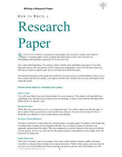 H OW TOW RITE A - Britannica School