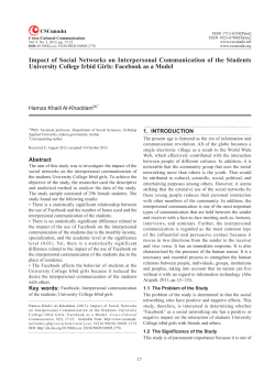 Impact of Social Networks on Interpersonal