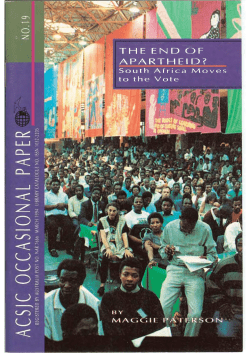 The End of Apartheid? - Australian Catholic Social Justice Council