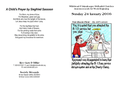 A Child`s Prayer by Siegfried Sassoon Sunday 24