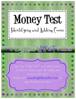 Money Test Identifying and Adding Coins