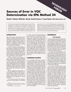 Sources of Error in VOC Determination via EPA