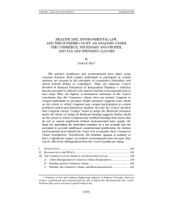 healthcare, environmental law, and the supreme court