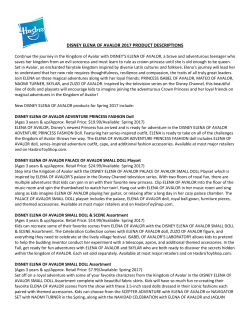 Hasbro Disney Elena of Avalor 2017 Product Descriptions