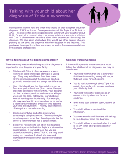 Talking with your child about her diagnosis of Triple X syndrome