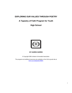 EXPLORING OUR VALUES THROUGH POETRY A Tapestry of Faith