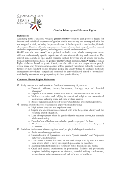 Gender Identity and Human Rights - Global Action for Trans* Equality