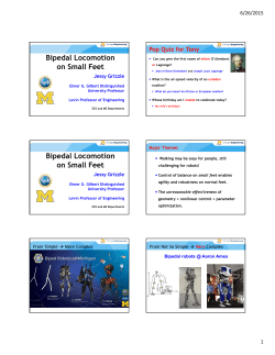 Bipedal Locomotion on Small Feet Bipedal Locomotion on Small Feet