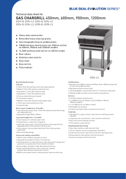 GAS CHARGRILL 450mm, 600mm, 900mm, 1200mm