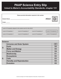PAAP Science Entry Slip - Measured Progress ProFile