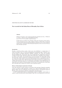 New records for the lichen flora of Rwanda, East Africa