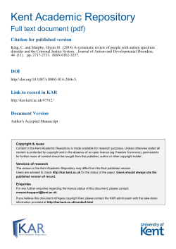 A Systematic Review of People with Autism Spectrum Disorder and