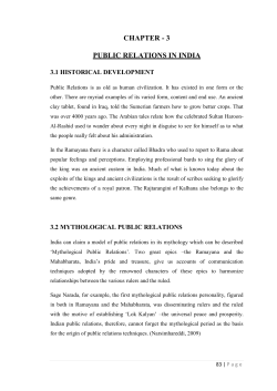 CHAPTER - 3 PUBLIC RELATIONS IN INDIA