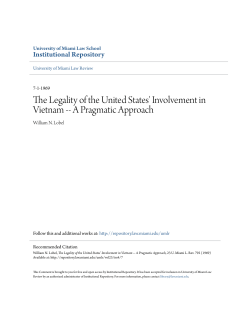 The Legality of the United States` Involvement in Vietnam -
