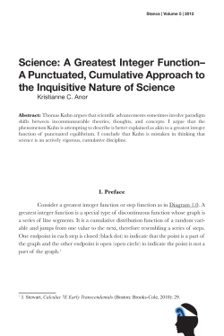 Science: A Greatest Integer Function&ndash; A