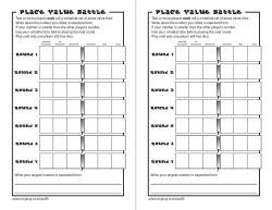 Place Value Battle Place Value Battle