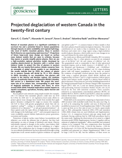 Projected deglaciation of western Canada in the twenty
