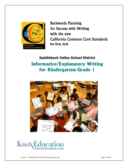 Informative/Explanatory Writing for Kindergarten