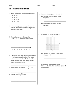 IM 1 Practice Midterm - San Juan Unified School District