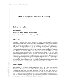 Module 5 Exercise 3 How to recognize a main idea in an