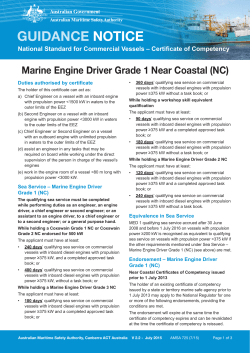 Marine Engine Driver Grade 1
