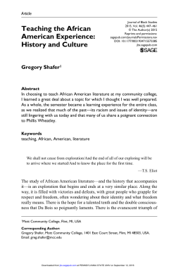 Teaching the African American Experience: History and