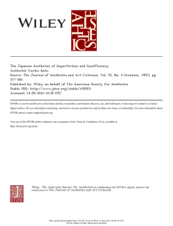 The Japanese Aesthetics of Imperfection and Insufficiency