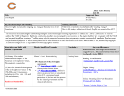 United States History Unit 11 Title Suggested Dates
